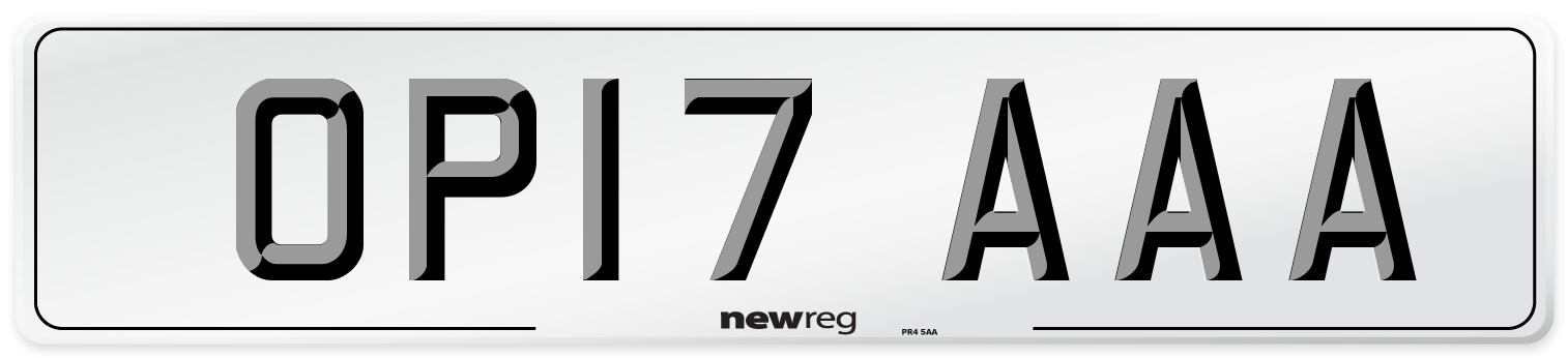 OP17 AAA Number Plate from New Reg